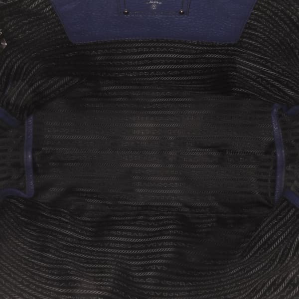Pre-owned Prada Vitello Daino Open Convertible Tote Blue