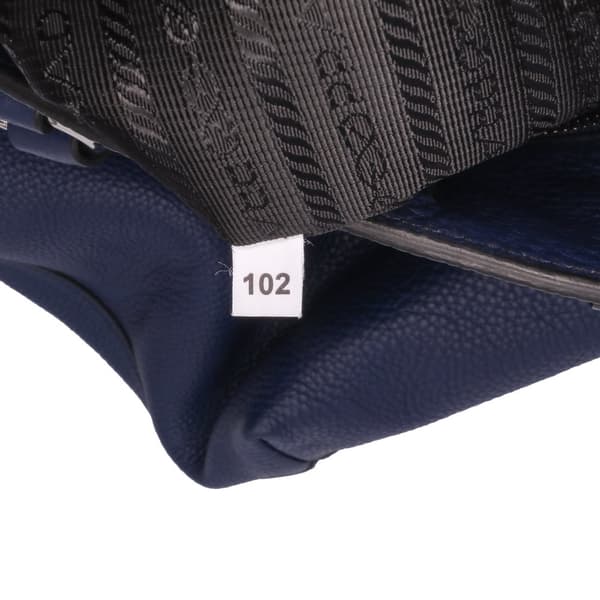 Pre-owned Prada Vitello Daino Open Convertible Tote Blue