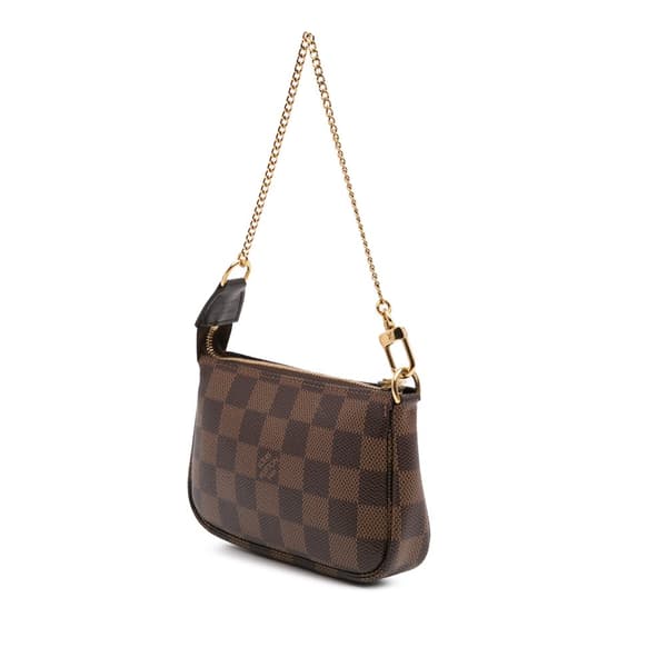 Pre-owned Louis Vuitton Damier Ebene Mini Pochette Accessoires Brown