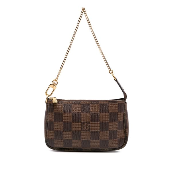 Pre-owned Louis Vuitton Damier Ebene Mini Pochette Accessoires Brown