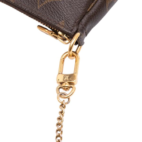 Pre-owned Louis Vuitton Monogram Mini Pochette Accessoires Brown