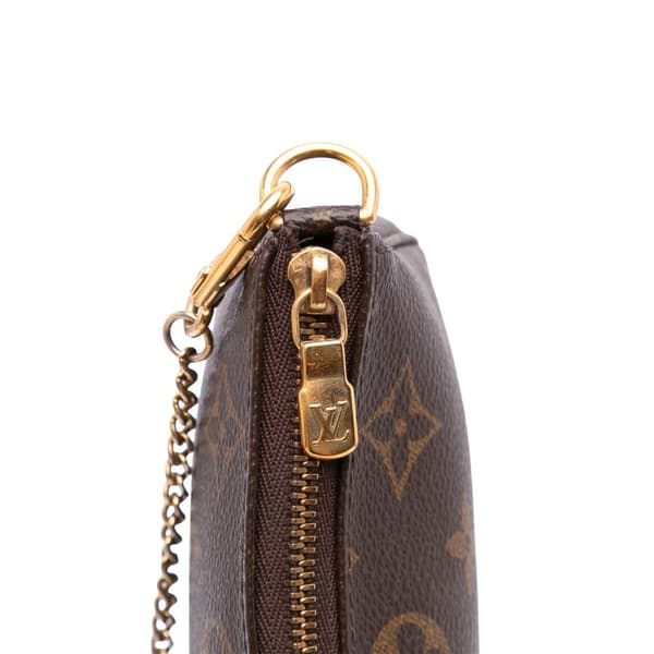 Pre-owned Louis Vuitton Monogram Mini Pochette Accessoires Brown