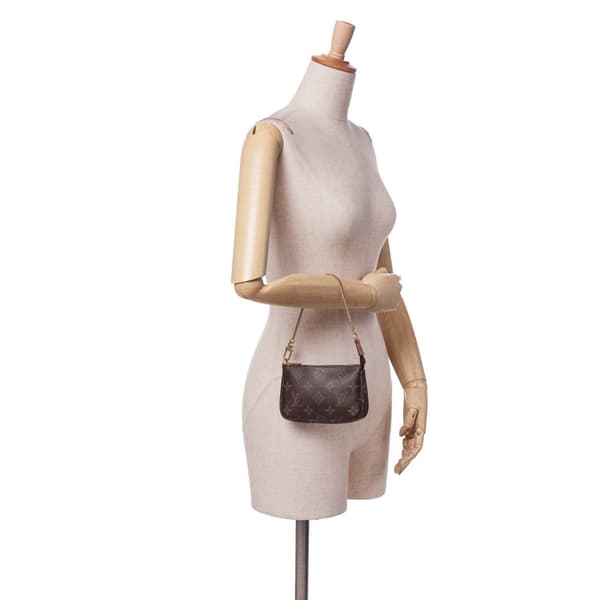 Pre-owned Louis Vuitton Monogram Mini Pochette Accessoires Brown
