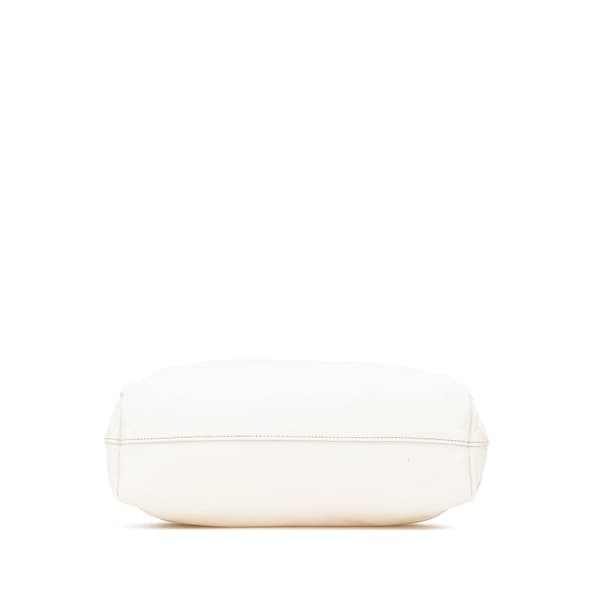 Pre-owned Prada Vitello Daino Open Convertible Tote White