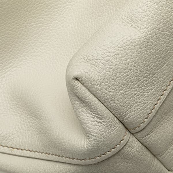 Pre-owned Prada Vitello Daino Open Convertible Tote White