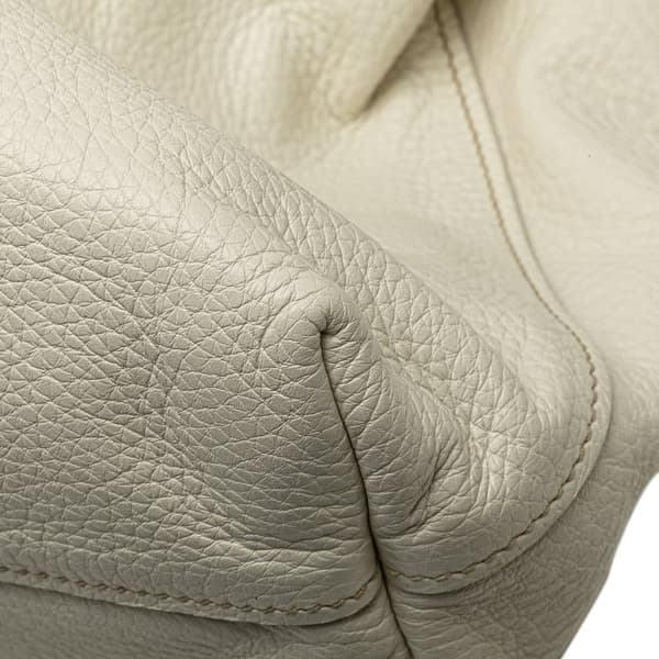 Pre-owned Prada Vitello Daino Open Convertible Tote White
