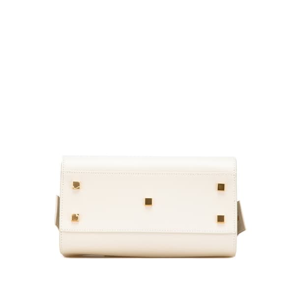 Pre-owned Saint Laurent Small Leather Monogram Uptown Satchel White