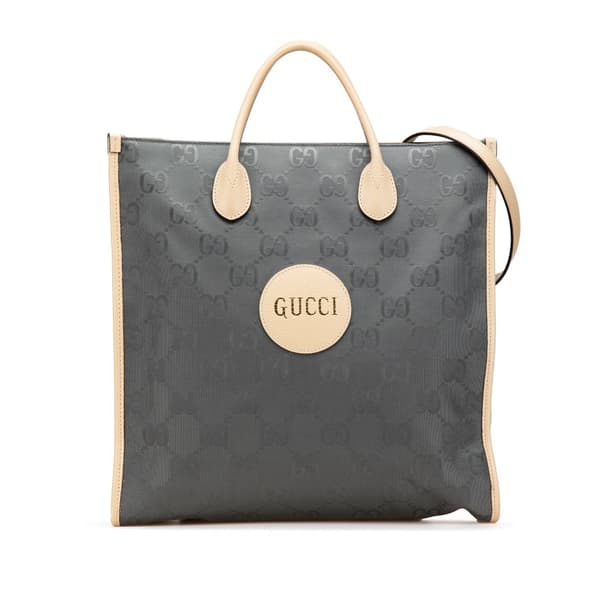Pre-owned Gucci Medium GG Nylon Off the Grid Convertible Tote Gray