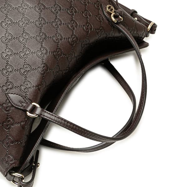 Pre-owned Gucci Medium Guccissima Bree Fold Over Tote Brown