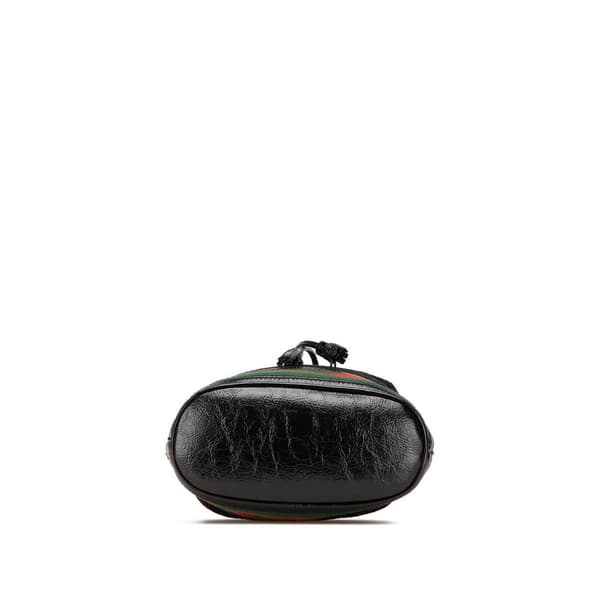 Pre-owned Gucci Small Suede Ophidia Bucket Black