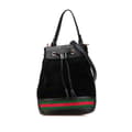 Miniatyrbild 1 av 10: Pre-owned Gucci Small Suede Ophidia Bucket Black