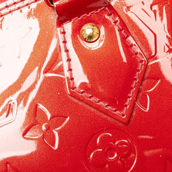 Pre-owned Louis Vuitton Monogram Vernis Alma BB Red