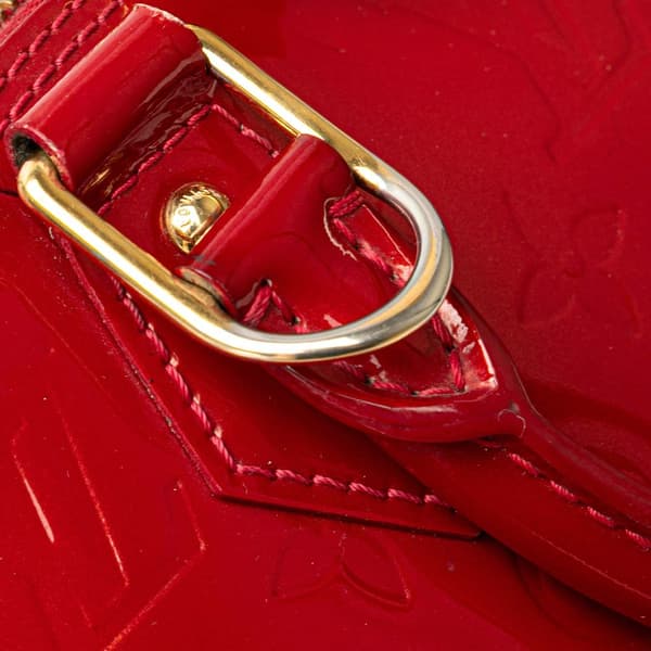 Pre-owned Louis Vuitton Monogram Vernis Alma BB Red
