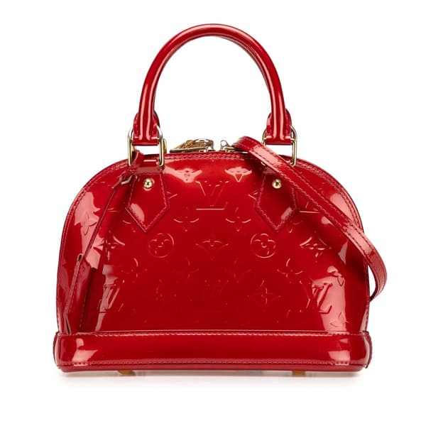 Pre-owned Louis Vuitton Monogram Vernis Alma BB Red