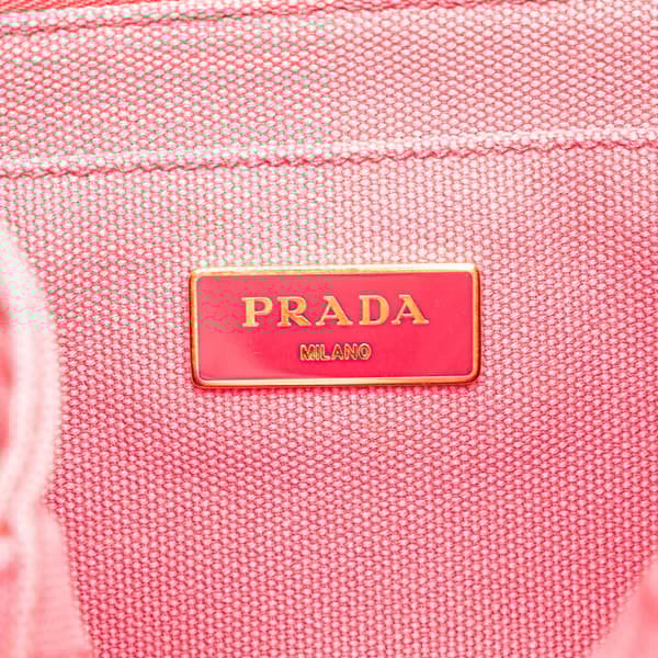 Pre-owned Prada Small Canvas Canapa Logo Satchel Pink