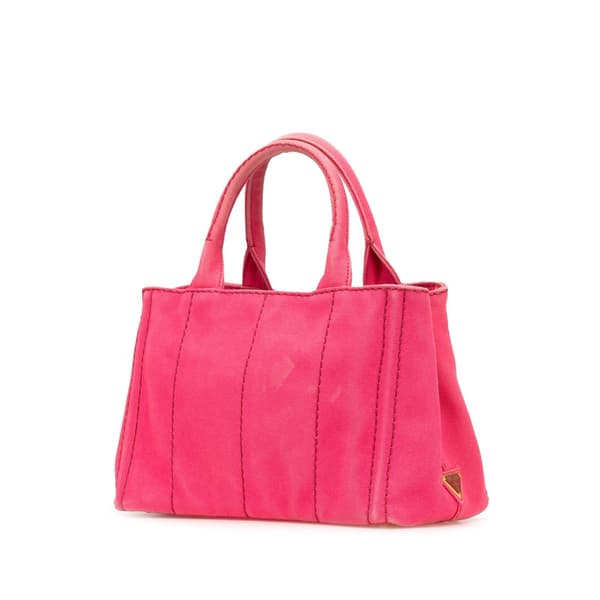 Pre-owned Prada Small Canvas Canapa Logo Satchel Pink