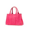Miniatyrbilde 2 av 10: Pre-owned Prada Small Canvas Canapa Logo Satchel Pink