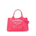 Miniatyrbilde 1 av 10: Pre-owned Prada Small Canvas Canapa Logo Satchel Pink
