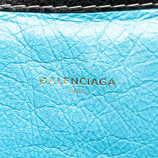Pre-owned Balenciaga S Lambskin Bazar Shopper Satchel Blue