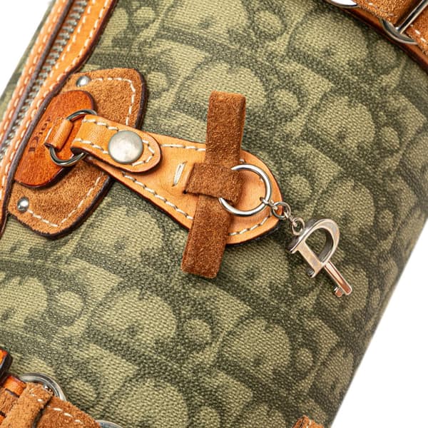 Pre-owned Dior Diorissimo Trotter Coated Canvas Romantique Handbag Green