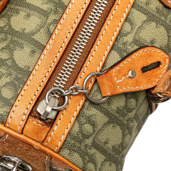 Pre-owned Dior Diorissimo Trotter Coated Canvas Romantique Handbag Green