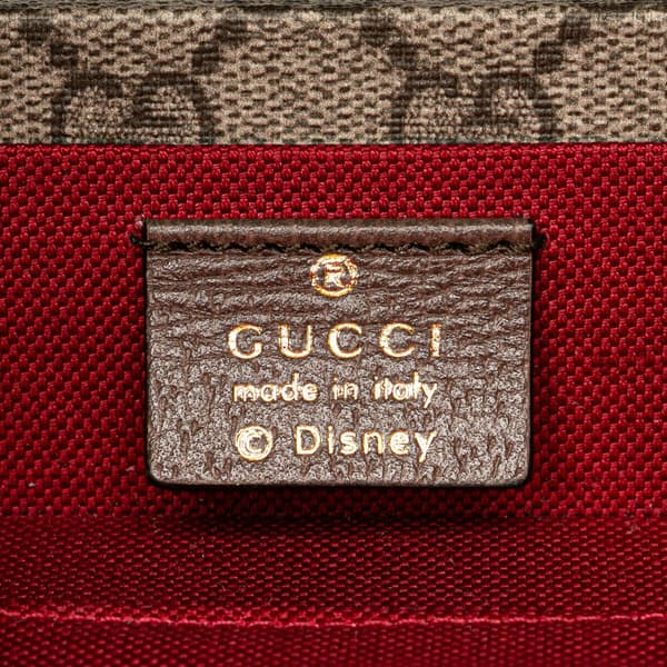 Pre-owned Gucci Disney GG Supreme Donald Duck Savoy Vanity Case Brown