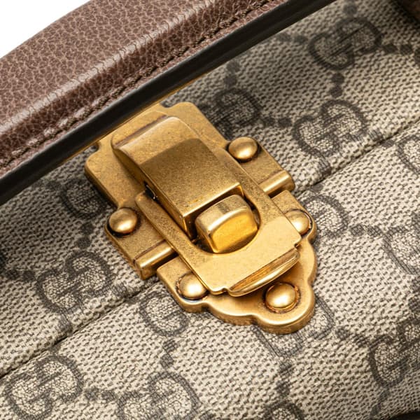 Pre-owned Gucci Disney GG Supreme Donald Duck Savoy Vanity Case Brown