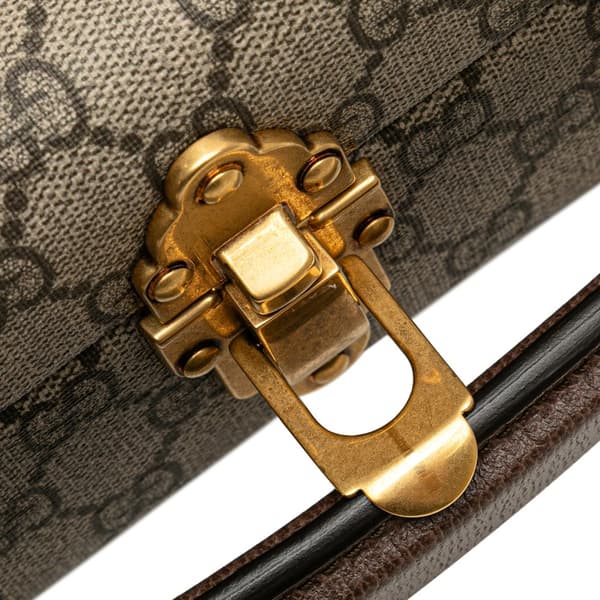 Pre-owned Gucci Disney GG Supreme Donald Duck Savoy Vanity Case Brown