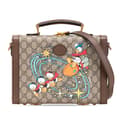 Miniatyrbillede 1 af 9: Pre-owned Gucci Disney GG Supreme Donald Duck Savoy Vanity Case Brown