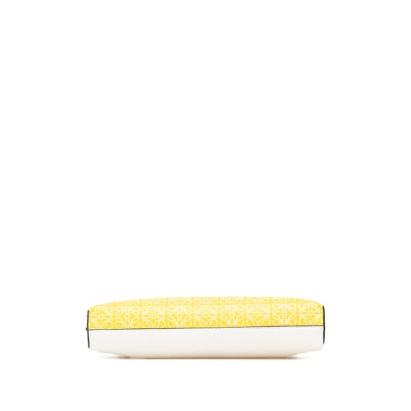 Pre-owned LOEWE Small Repeat Anagram Leather Missy Satchel Yellow