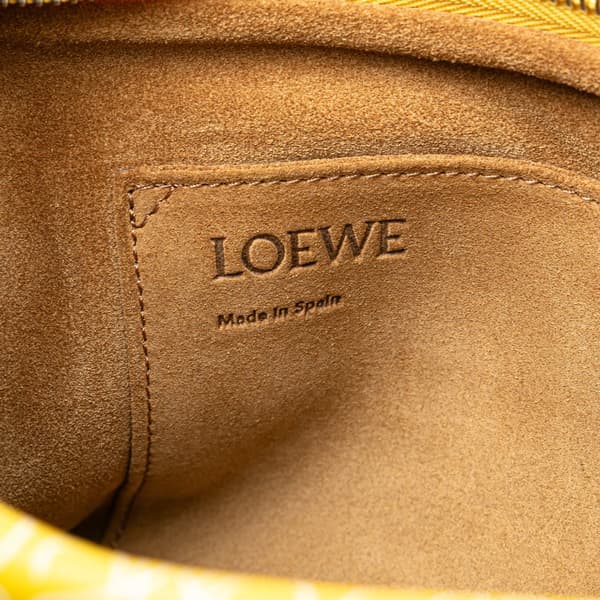 Pre-owned LOEWE Small Repeat Anagram Leather Missy Satchel Yellow