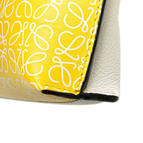 Pre-owned LOEWE Small Repeat Anagram Leather Missy Satchel Yellow