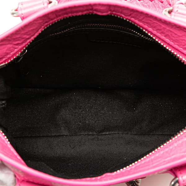 Pre-owned Balenciaga Small Lambskin Motocross Neo Cagole Satchel Pink