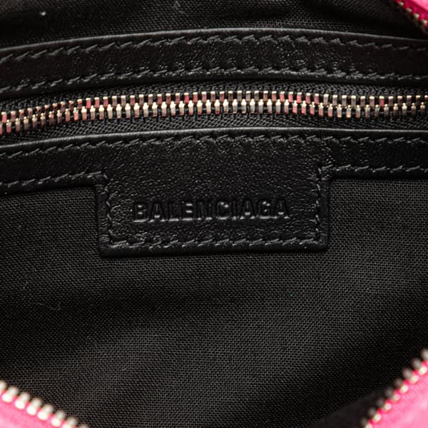 Pre-owned Balenciaga Small Lambskin Motocross Neo Cagole Satchel Pink