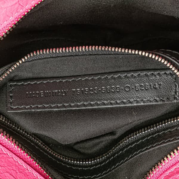 Pre-owned Balenciaga Small Lambskin Motocross Neo Cagole Satchel Pink