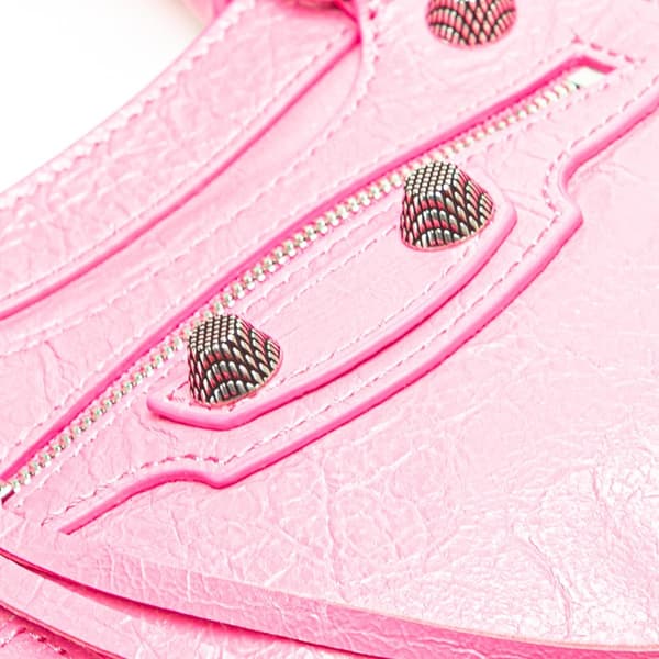 Pre-owned Balenciaga Small Lambskin Motocross Neo Cagole Satchel Pink