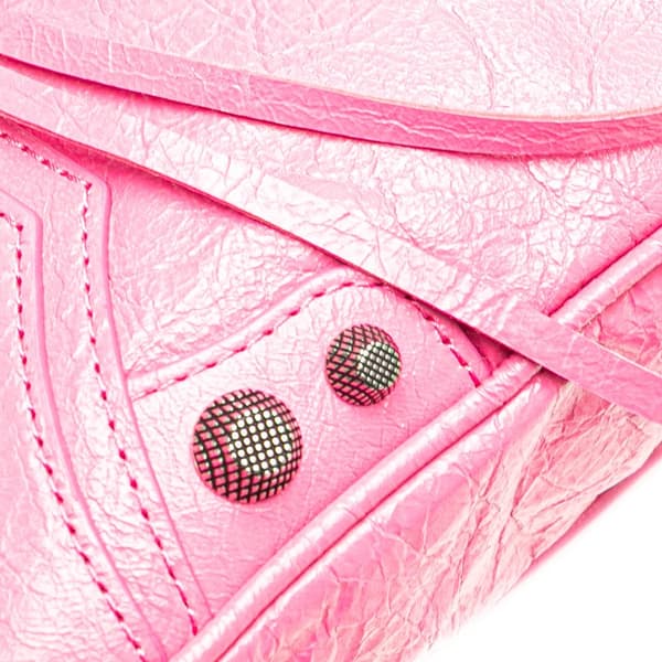 Pre-owned Balenciaga Small Lambskin Motocross Neo Cagole Satchel Pink
