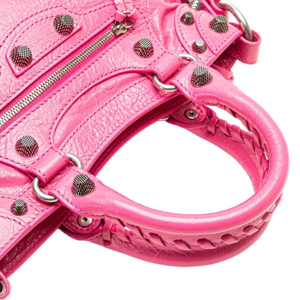 Pre-owned Balenciaga Small Lambskin Motocross Neo Cagole Satchel Pink
