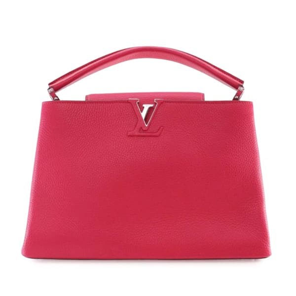 Pre-owned Louis Vuitton Taurillon Capucines MM Red
