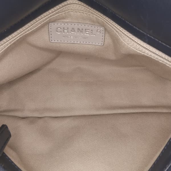 Pre-owned Chanel Small Quilted Calfskin and Tweed Top Handle Tote Blue