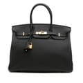 Miniatyrbillede 1 af 9: Pre-owned Hermès Togo Birkin Retourne 35 Black