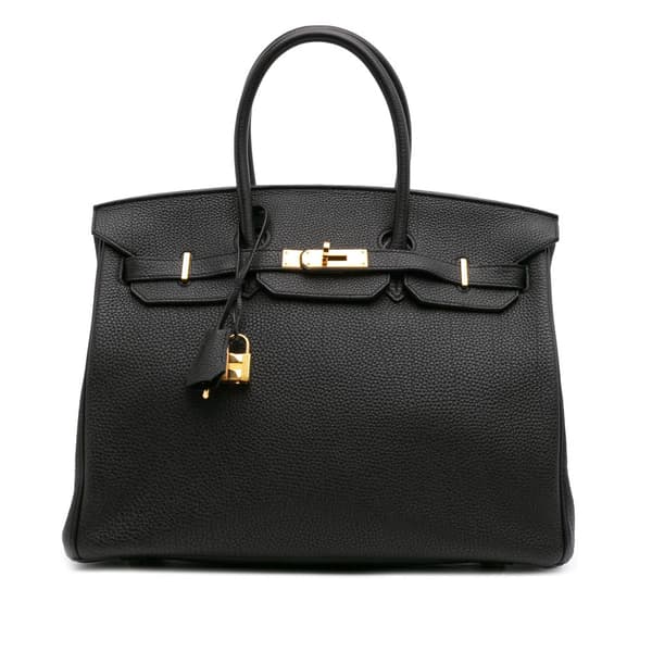 Pre-owned Hermès Togo Birkin Retourne 35 Black