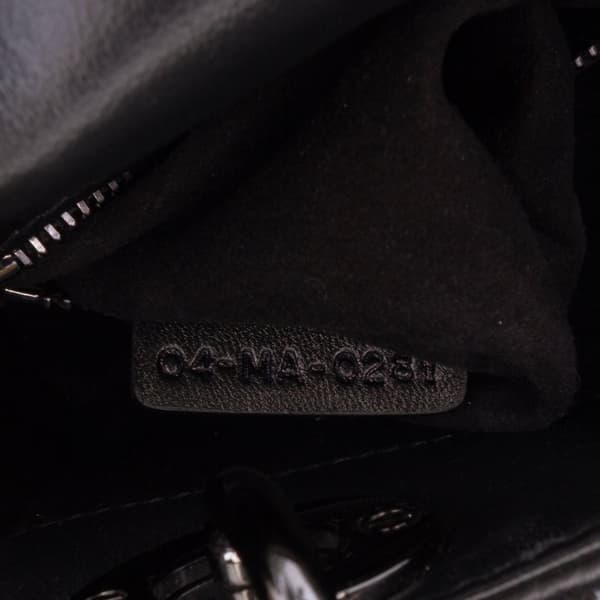 Pre-owned Dior Mini Beaded Lambskin Crystal Cannage Lady Dior Black