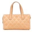 Pikkukuva 1 / 10: Pre-owned Chanel CC Lambskin Wild Stitch Handbag Brown