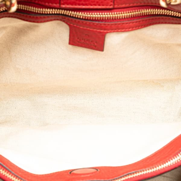 Pre-owned Gucci Medium Calfskin Bamboo Shopper Satchel Red