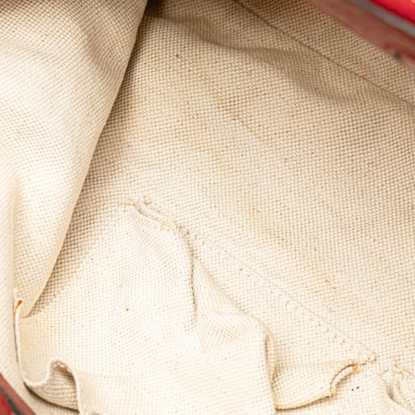 Pre-owned Gucci Medium Calfskin Bamboo Shopper Satchel Red