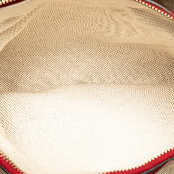 Pre-owned Gucci Medium Calfskin Bamboo Shopper Satchel Red