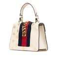 Miniatyrbillede 2 af 10: Pre-owned Gucci Mini Calfskin Bee Star Sylvie Satchel White