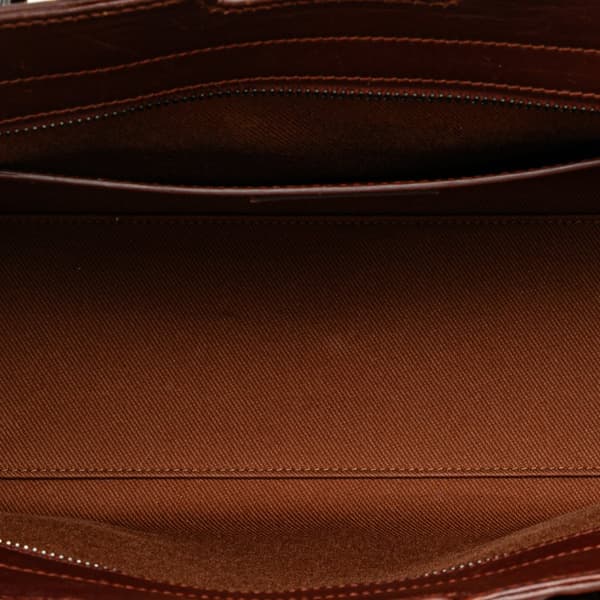 Pre-owned Saint Laurent Baby Braided Leather Downtown Cabas Satchel Brown