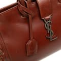Miniatyrbild 8 av 10: Pre-owned Saint Laurent Baby Braided Leather Downtown Cabas Satchel Brown